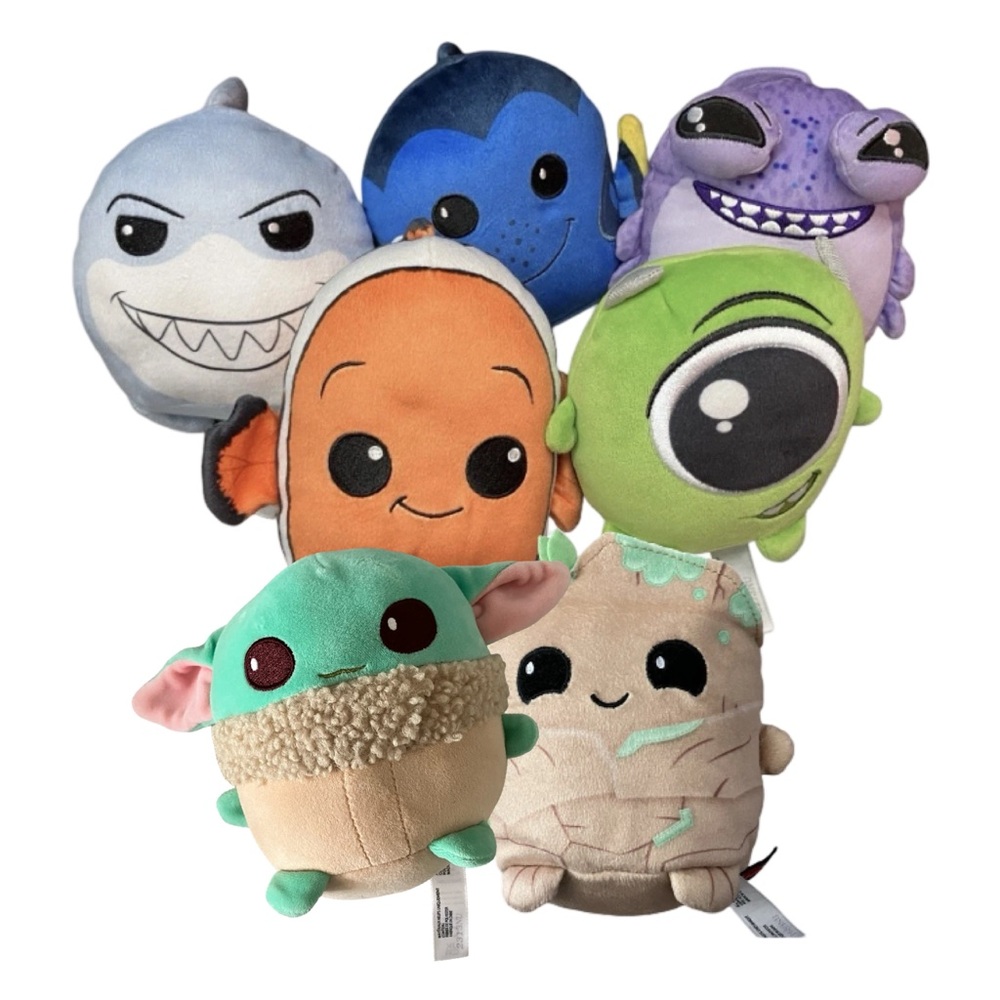 Disney 100 Cuutopia Plush Monsters Inc Finding Nemo Star Wars Groot Bundle
